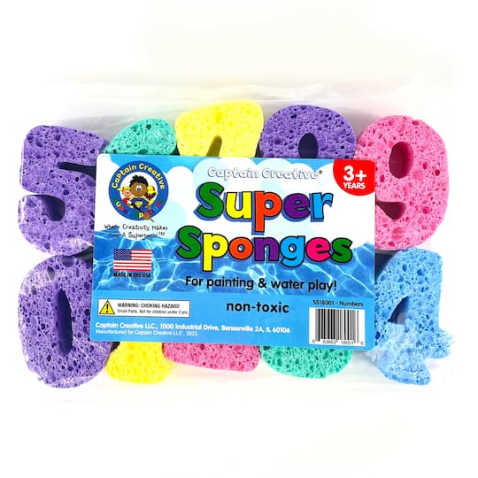 Captain Creative® Numbers Super Sponges Set Paint | Michaels®